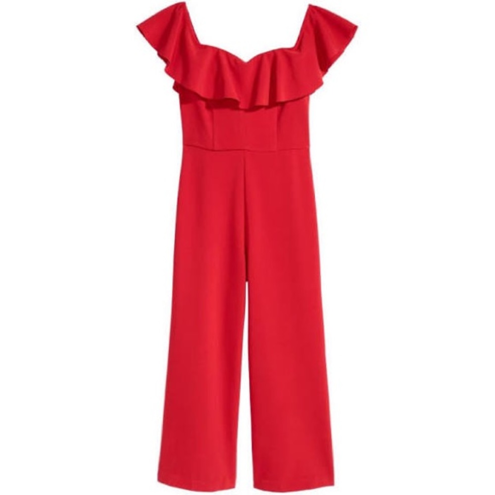 red H&M jumpsuit